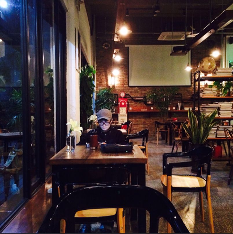 Interior view of UID Creative Cafe inside U37 Creative Warehouse in Chengdu