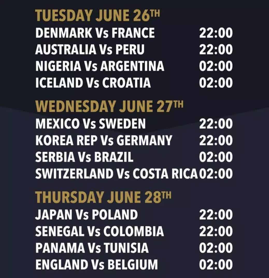 2018 FIFA World Cup Full Schedule (China Time) | Chengdu-Expat.com