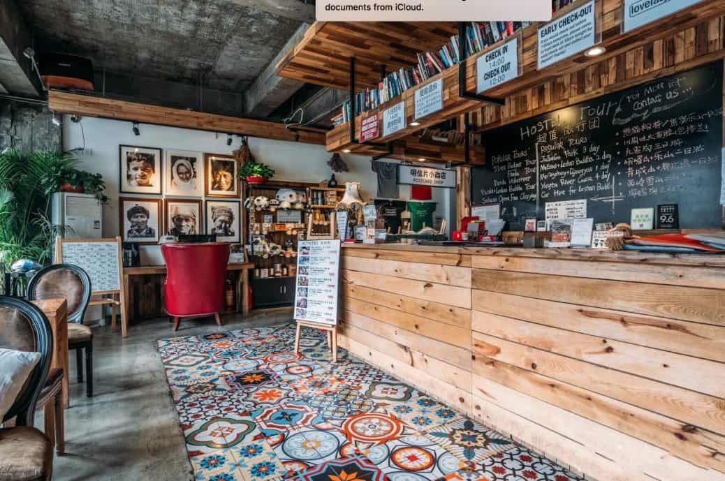 lazybones hostel reception 1038x689