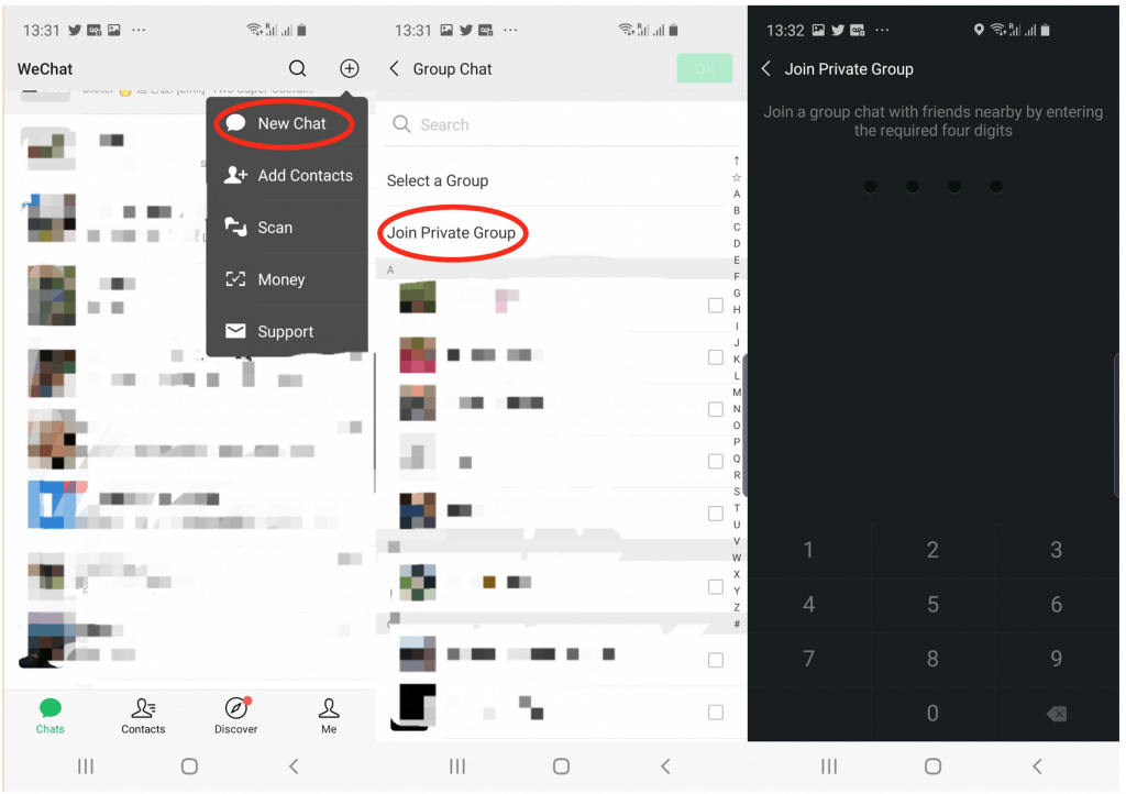 wechat hide private contact