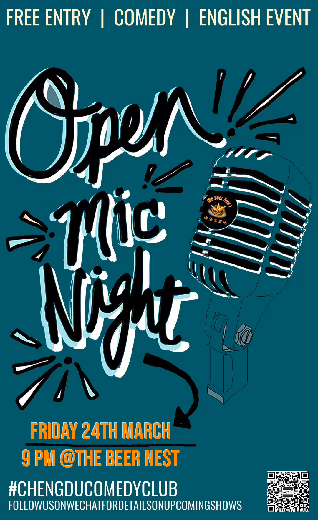 open mic night new Beer Nest 24 march chengdu expat