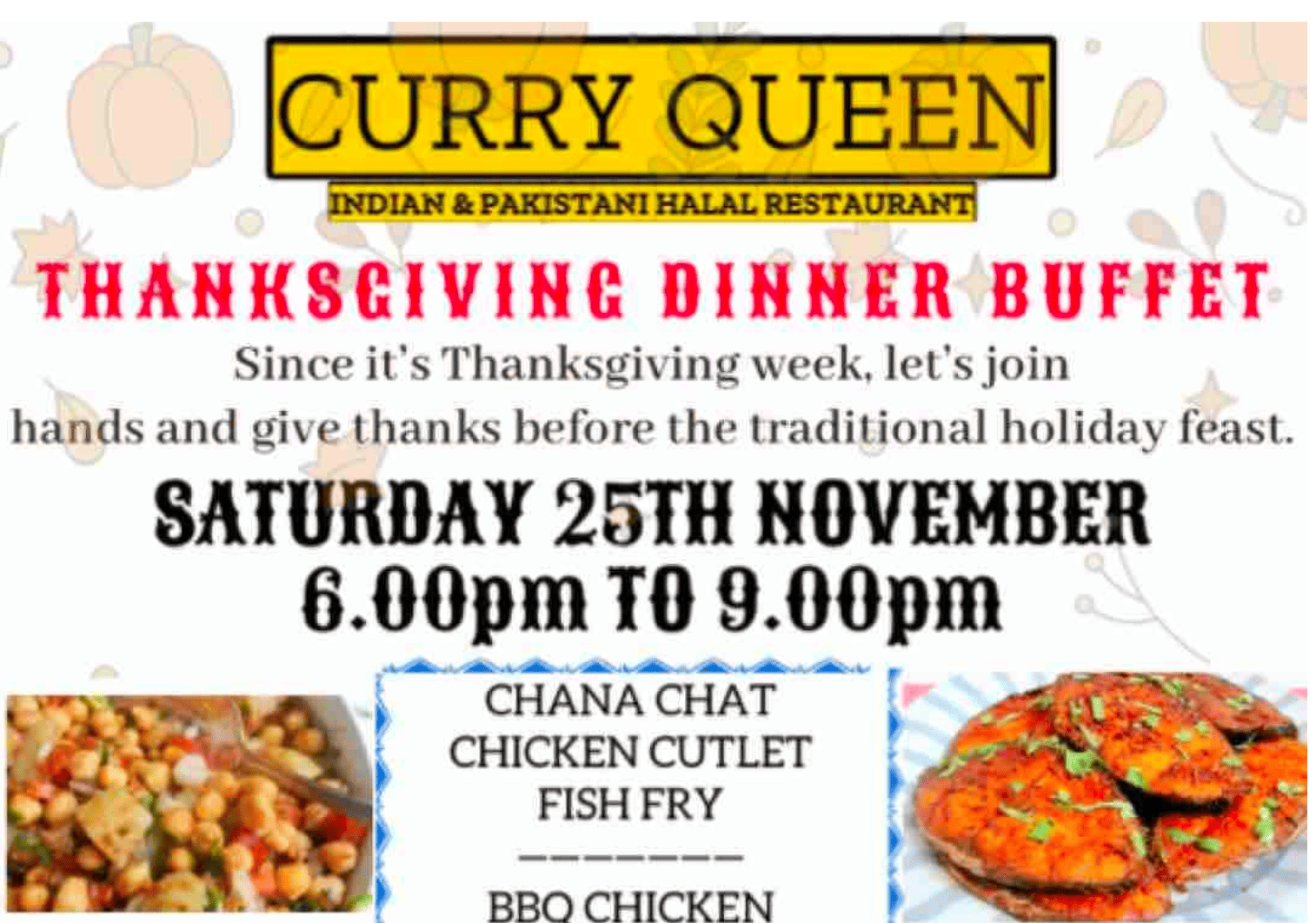 2023 Curry Queen Thanksgiving Dinner Buffet