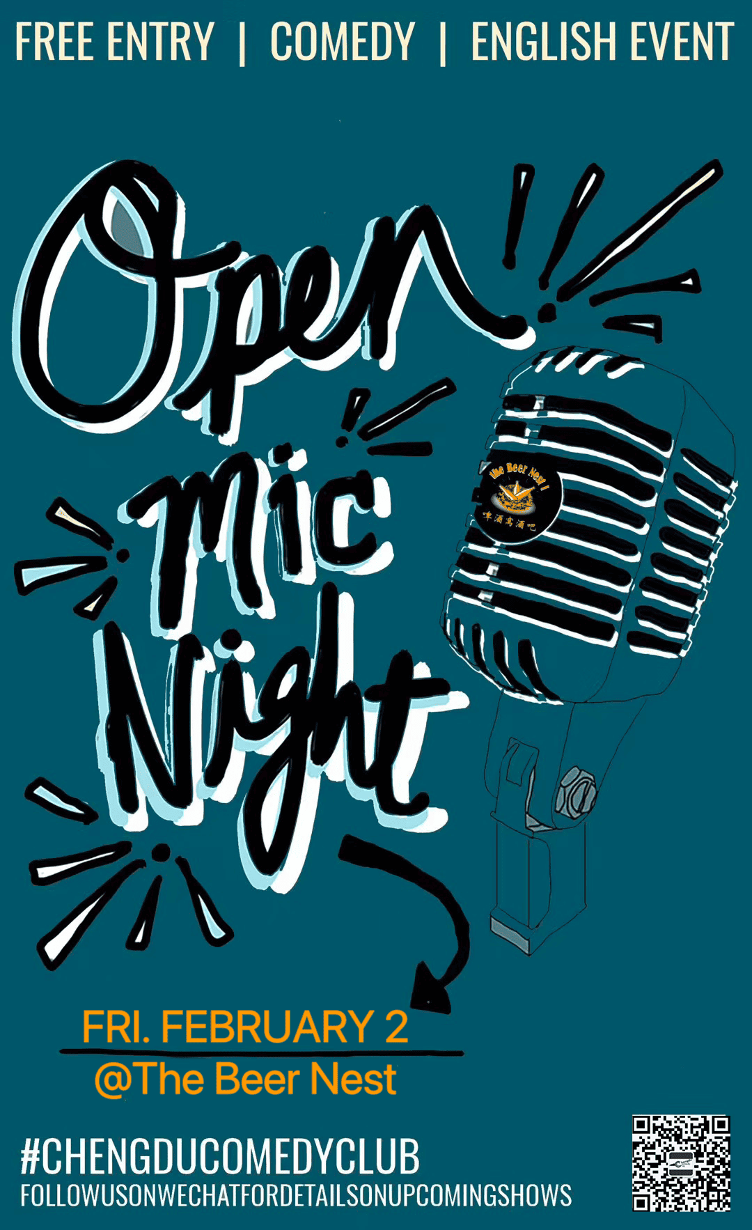 Feb. 2 FREE Open Mic Night @ The Beer Nest chengdu expat