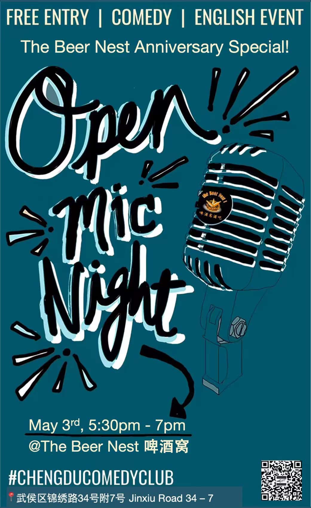 NEw 3 may Open Mic
