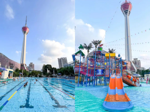 Mengzhuiwan outdoor swimming pool in Chengdu