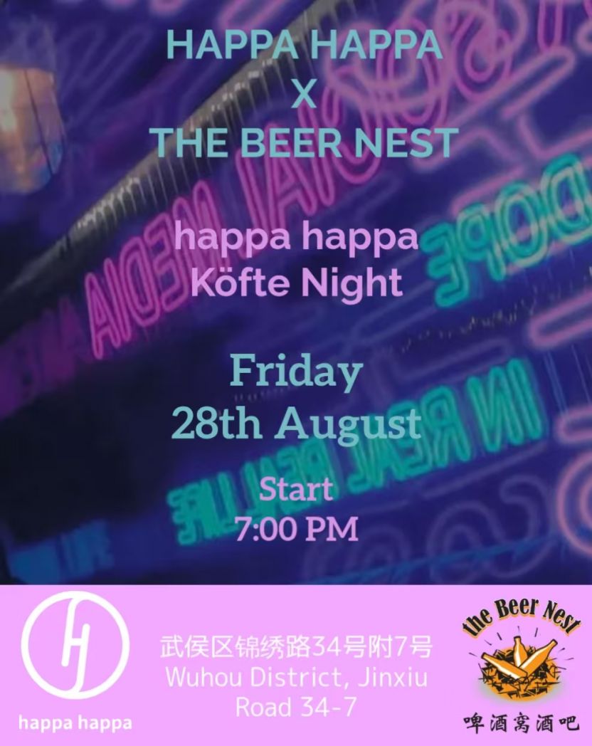 Aug. 28 HappaHappa Pide Pop Up chengdu chengdu expat